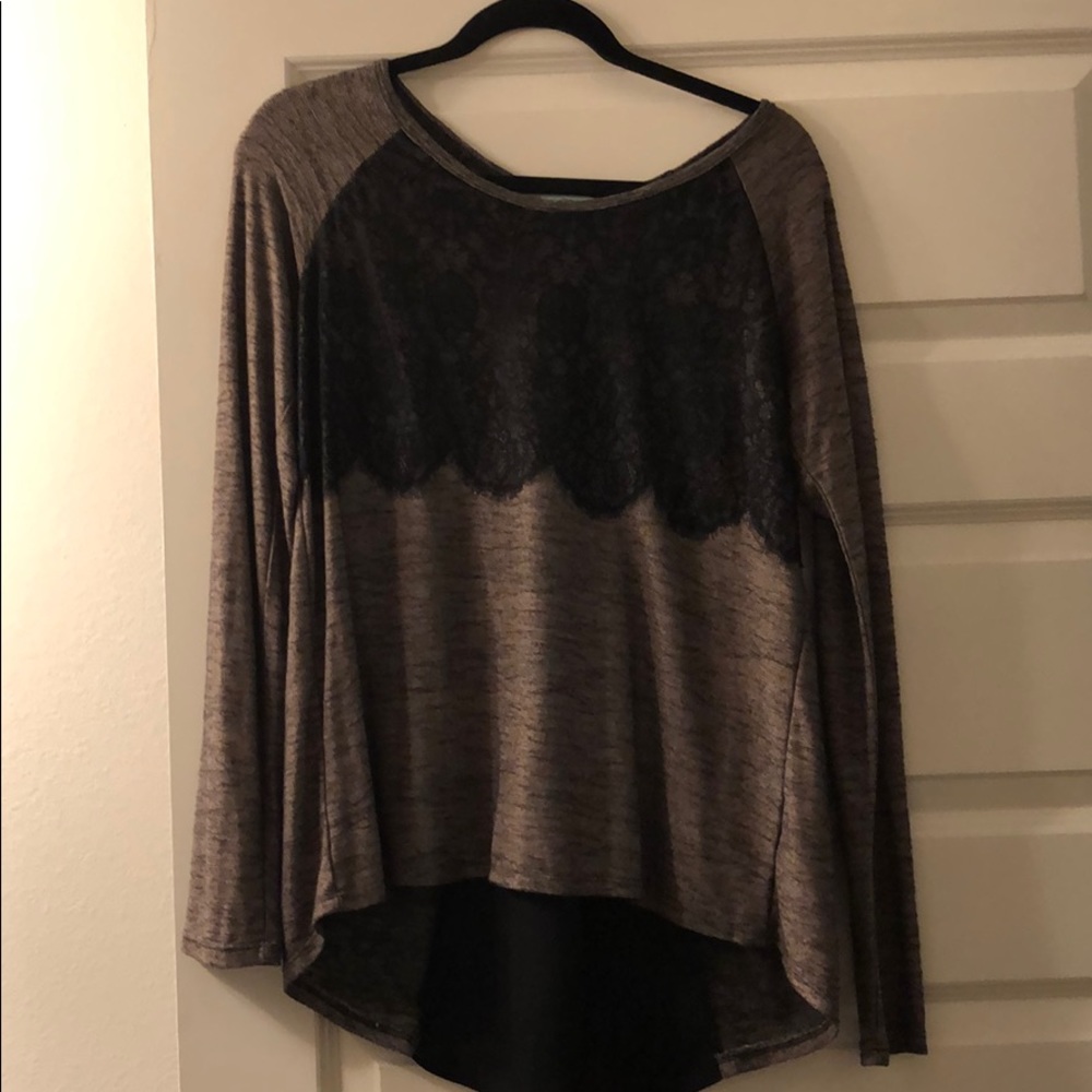 Lacy and sheer long sleeve
